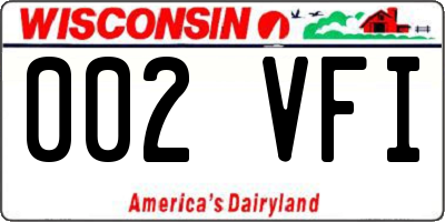 WI license plate 002VFI