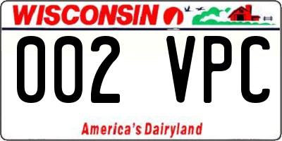 WI license plate 002VPC