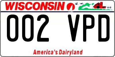 WI license plate 002VPD