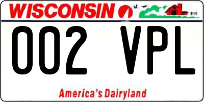 WI license plate 002VPL