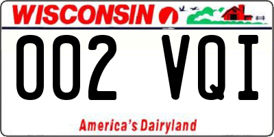 WI license plate 002VQI
