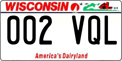 WI license plate 002VQL