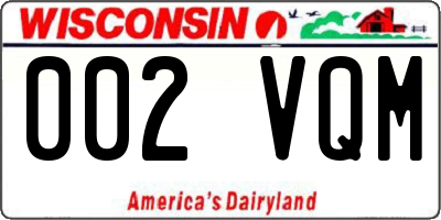 WI license plate 002VQM