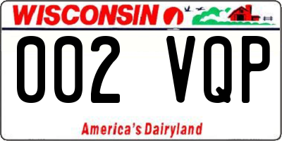 WI license plate 002VQP