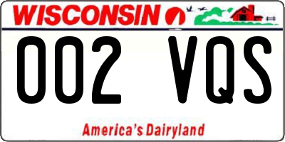 WI license plate 002VQS