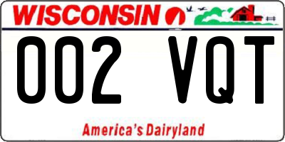 WI license plate 002VQT