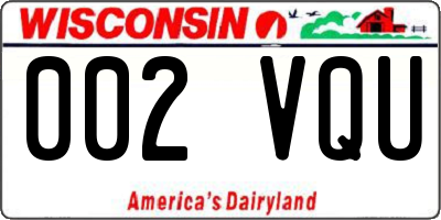 WI license plate 002VQU