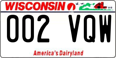 WI license plate 002VQW
