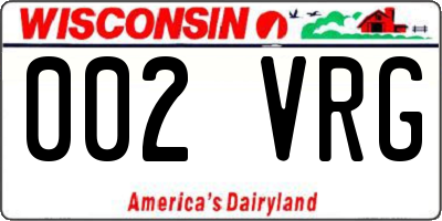 WI license plate 002VRG