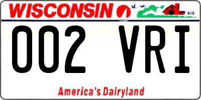 WI license plate 002VRI
