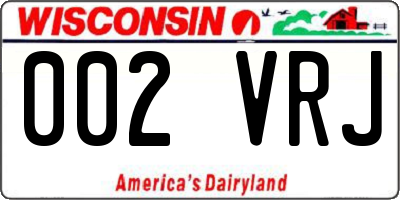 WI license plate 002VRJ