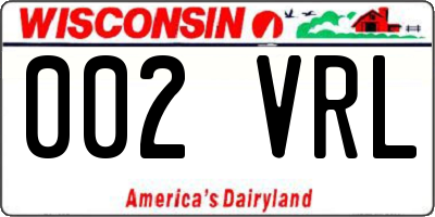 WI license plate 002VRL