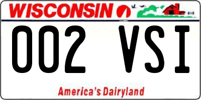 WI license plate 002VSI