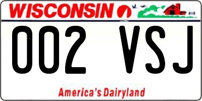 WI license plate 002VSJ