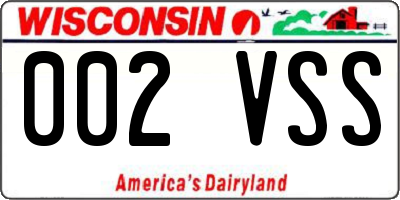 WI license plate 002VSS