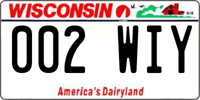 WI license plate 002WIY