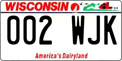 WI license plate 002WJK