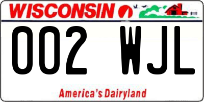 WI license plate 002WJL