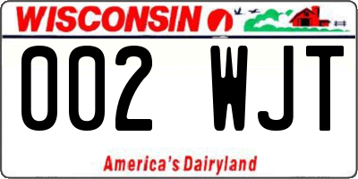 WI license plate 002WJT