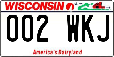 WI license plate 002WKJ