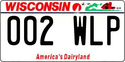 WI license plate 002WLP