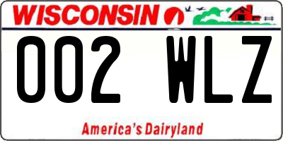 WI license plate 002WLZ