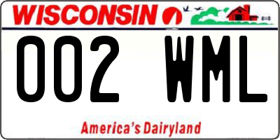 WI license plate 002WML