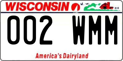 WI license plate 002WMM