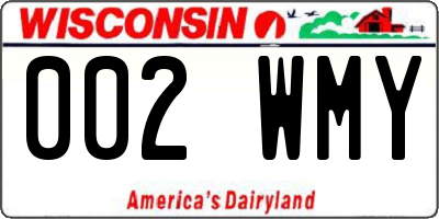 WI license plate 002WMY