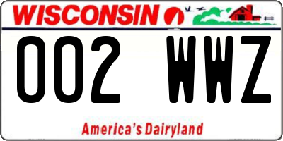 WI license plate 002WWZ