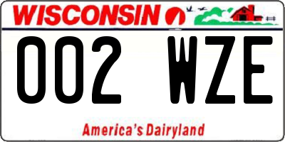 WI license plate 002WZE