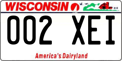 WI license plate 002XEI