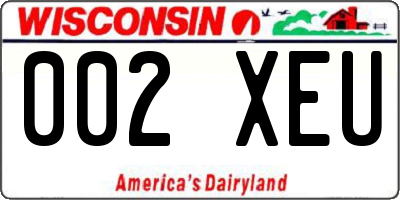 WI license plate 002XEU