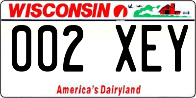 WI license plate 002XEY