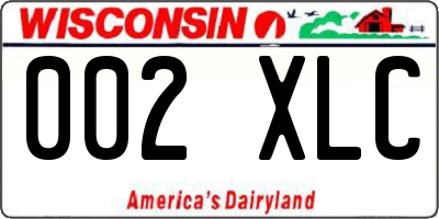 WI license plate 002XLC