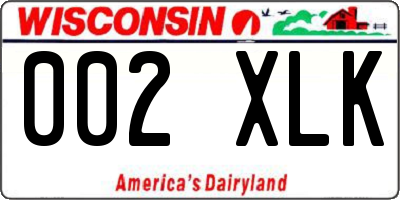 WI license plate 002XLK