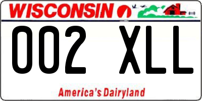 WI license plate 002XLL