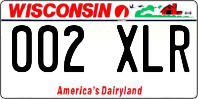 WI license plate 002XLR