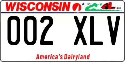 WI license plate 002XLV