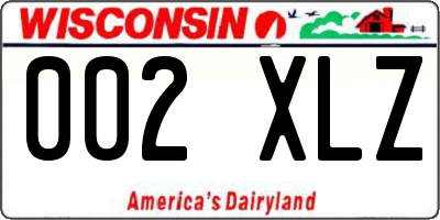 WI license plate 002XLZ