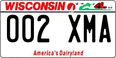 WI license plate 002XMA