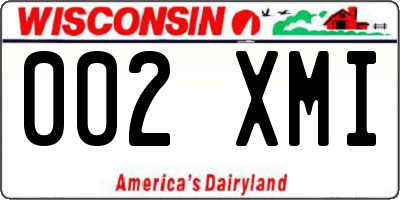 WI license plate 002XMI