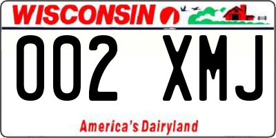 WI license plate 002XMJ