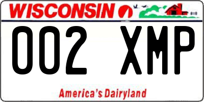 WI license plate 002XMP