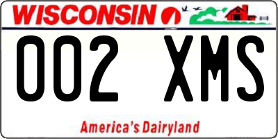 WI license plate 002XMS