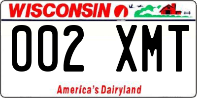WI license plate 002XMT