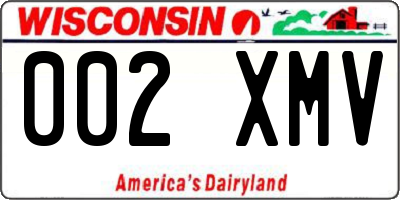 WI license plate 002XMV