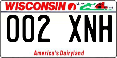 WI license plate 002XNH