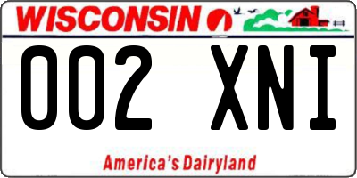WI license plate 002XNI