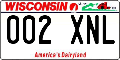 WI license plate 002XNL